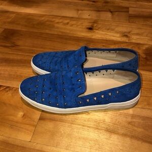 Via Spiga Blue Suede Loafers